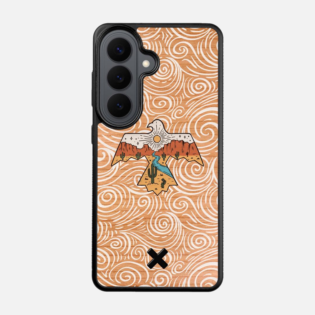 Eagle Case for the Samsung Galaxy S26 featuring a UV Printed Cherry Wood backer with the Keyway X Mark#Phone Model_Galaxy S26