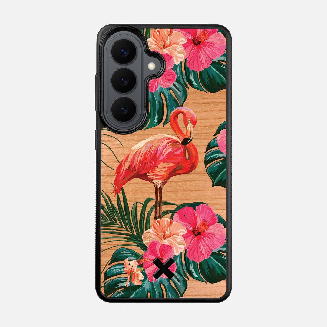 Flamingo Case for the Samsung Galaxy S26 featuring a UV Printed Cherry Wood backer with the Keyway X Mark#Phone Model_Galaxy S26