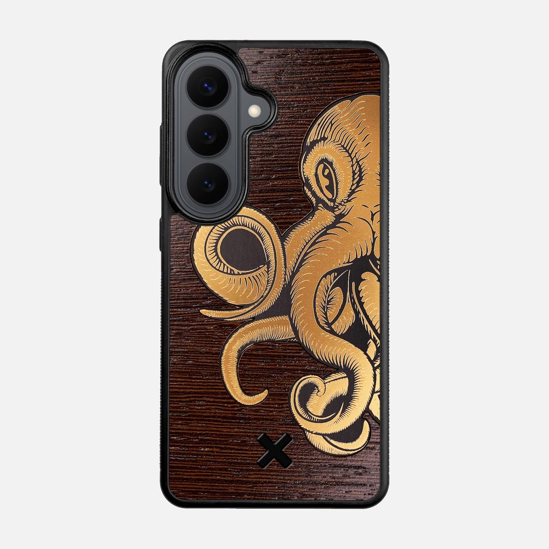Kraken 2 Case for the Samsung Galaxy S26 featuring an Engraved Gold and Wenge Wood backer with the Keyway X Mark#Phone Model_Galaxy S26
