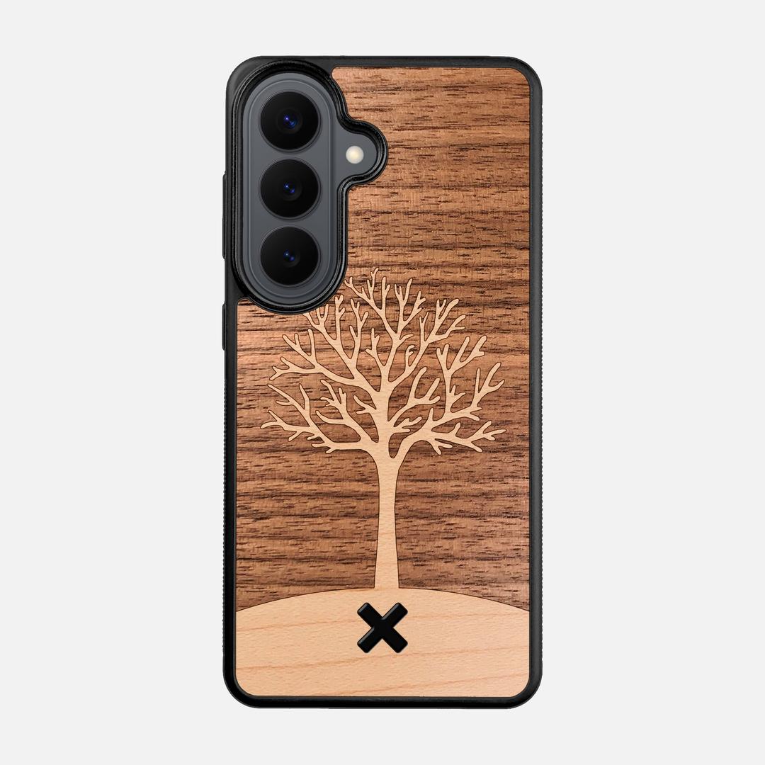 Tree of Life Case for the Samsung Galaxy S26 featuring a Maple and Walnut Wood backer with the Keyway X Mark#Phone Model_Galaxy S26