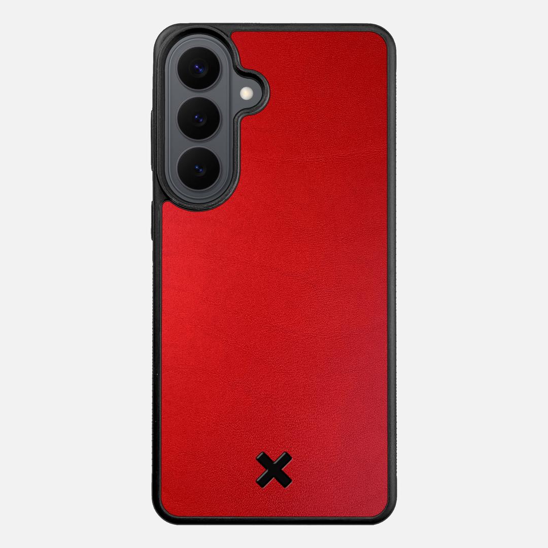 Crimson Leather Case for the Samsung Galaxy S26 Plus featuring a Genuine Leather backer with the Keyway X Mark#Phone Model_Galaxy S26 Plus