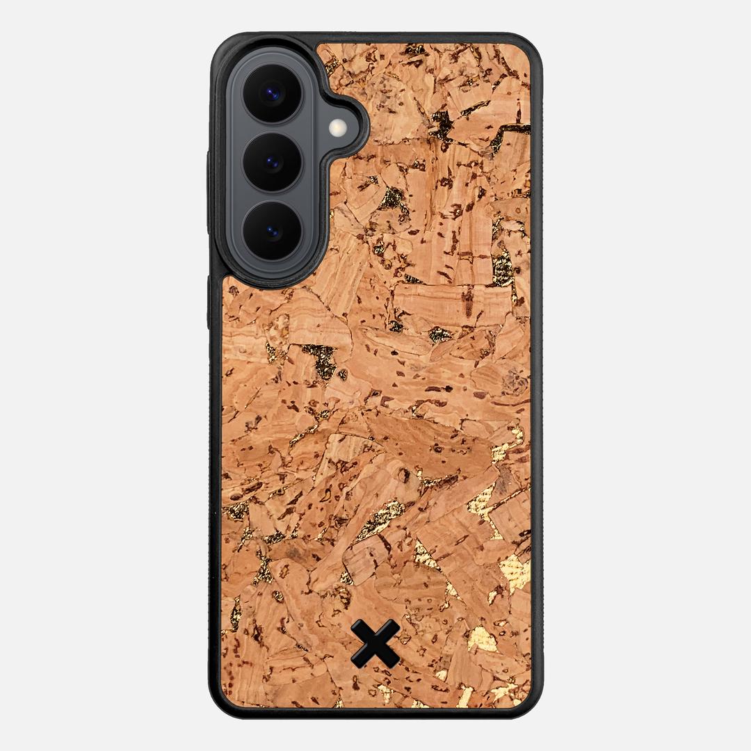 Gold Cork Case for the Samsung Galaxy S26 Plus featuring a Genuine Cork backer with the Keyway X Mark#Phone Model_Galaxy S26 Plus