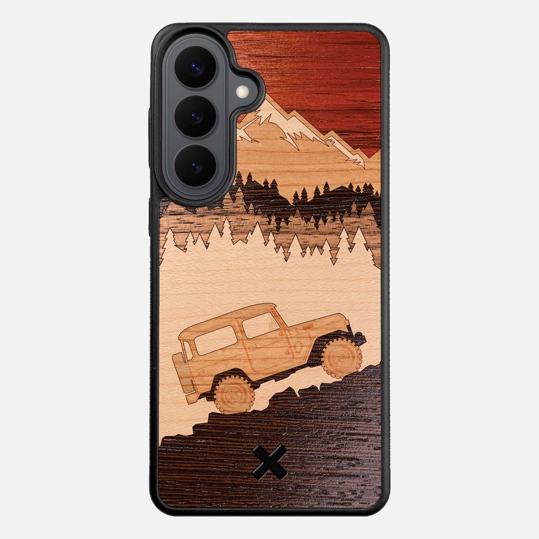 Off-Road Case for the Samsung Galaxy S26 Plus featuring a Padauk, Cherry, Maple, and Walnut Wood backer with the Keyway X Mark#Phone Model_Galaxy S26 Plus