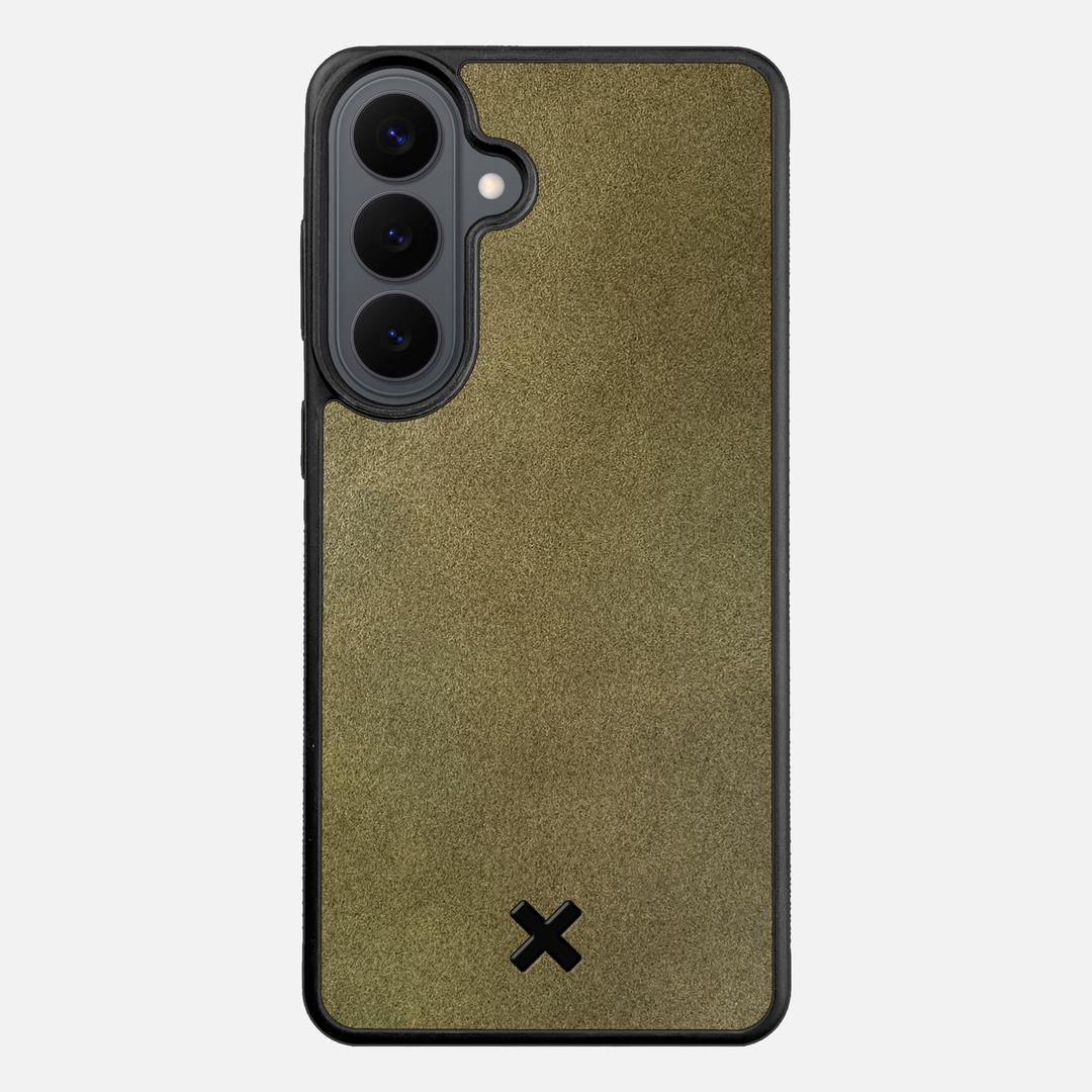 Olive Leather Case for the Samsung Galaxy S26 Plus featuring a Genuine Leather backer with the Keyway X Mark#Phone Model_Galaxy S26 Plus