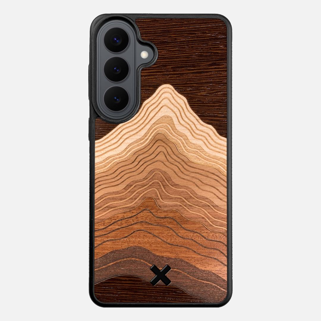 Summit Case for the Samsung Galaxy S26 Plus featuring a mountain of Wenge, Maple, Cherry, and Sapele Wood backer with the Keyway X Mark#Phone Model_Galaxy S26 Plus