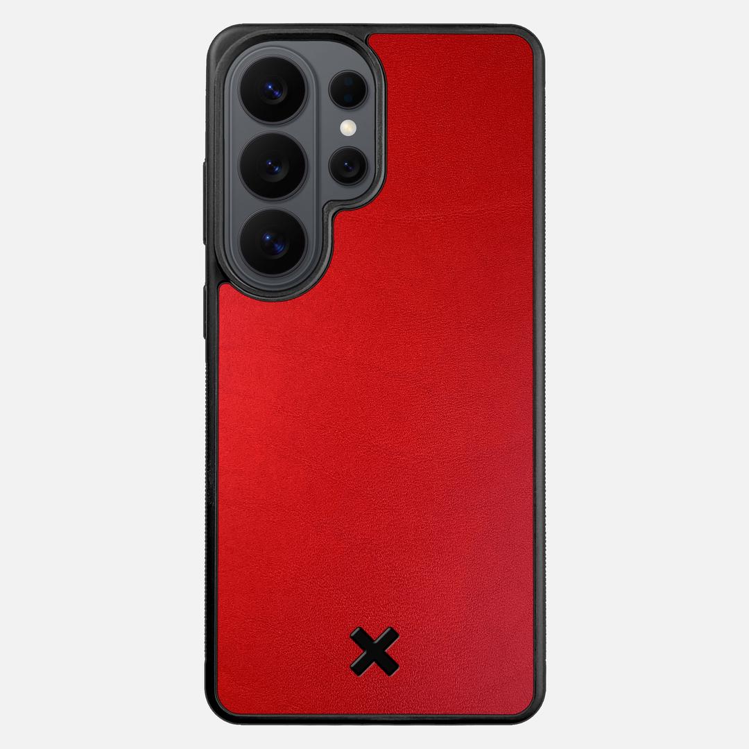 Crimson Leather Case for the Samsung Galaxy S26 Ultra featuring a Genuine Leather backer with the Keyway X Mark#Phone Model_Galaxy S26 Ultra