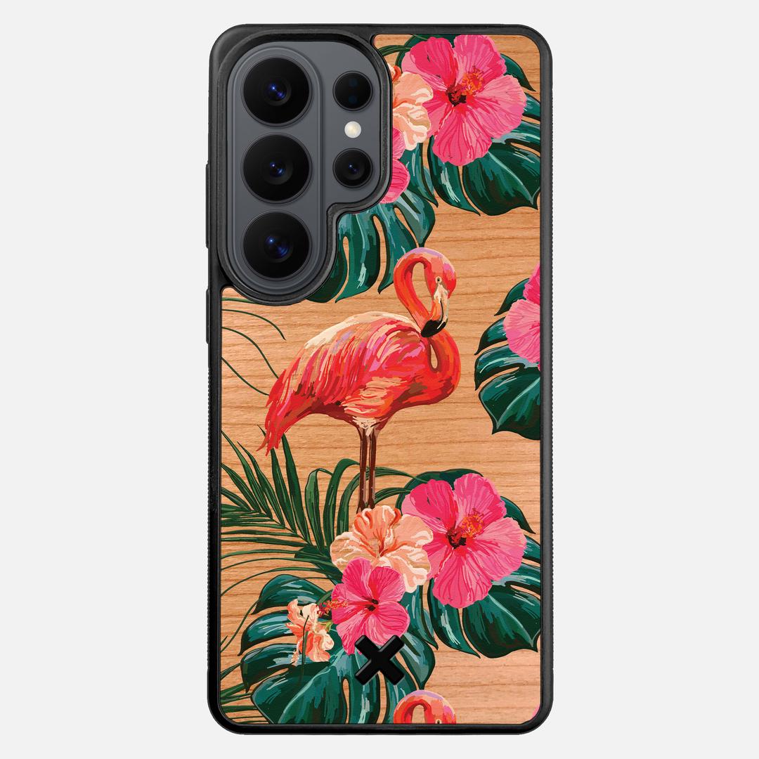 Flamingo Case for the Samsung Galaxy S26 Ultra featuring a UV Printed Cherry Wood backer with the Keyway X Mark#Phone Model_Galaxy S26 Ultra