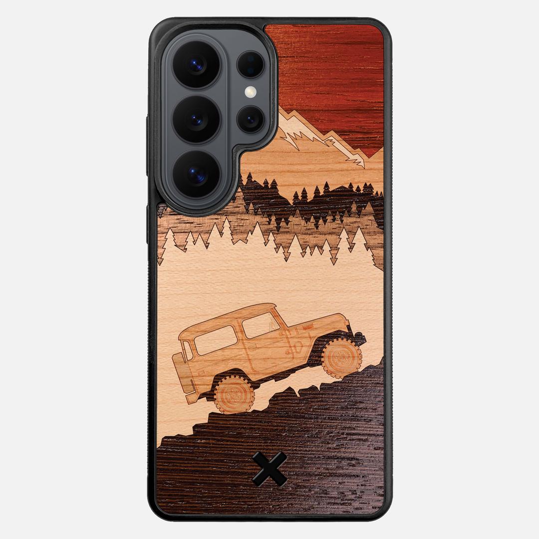 Off-Road Case for the Samsung Galaxy S26 Ultra featuring a Padauk, Cherry, Maple, and Walnut Wood backer with the Keyway X Mark#Phone Model_Galaxy S26 Ultra