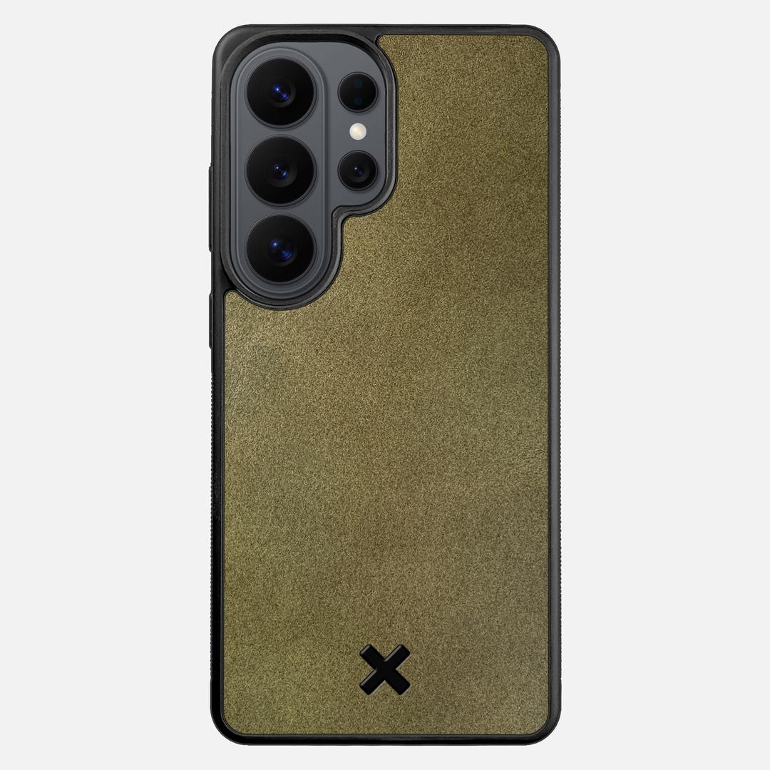 Olive Leather Case for the Samsung Galaxy S26 Ultra featuring a Genuine Leather backer with the Keyway X Mark#Phone Model_Galaxy S26 Ultra