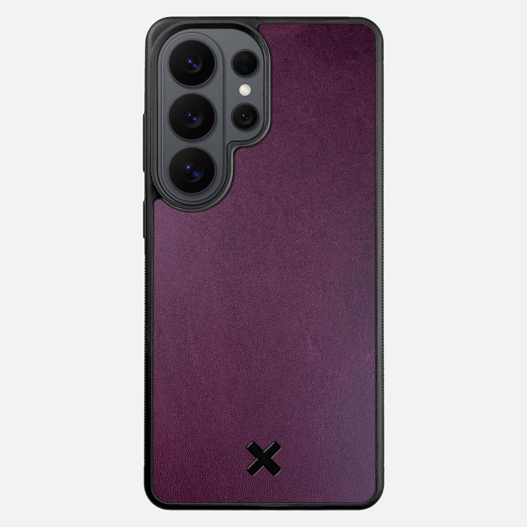Plum Leather Case for the Samsung Galaxy S26 Ultra featuring a Genuine Leather backer with the Keyway X Mark#Phone Model_Galaxy S26 Ultra
