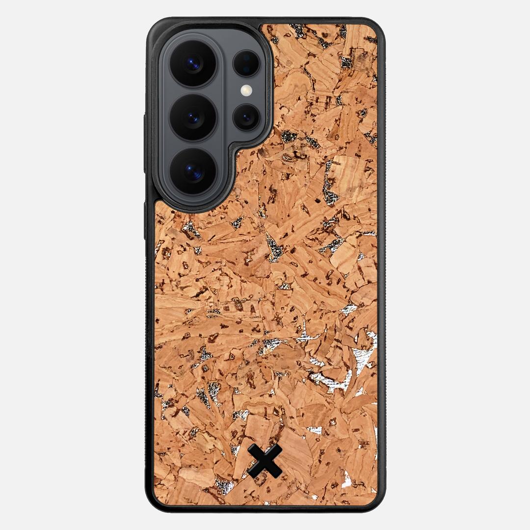 Silver Cork Case for the Samsung Galaxy S26 Ultra featuring a Genuine Cork backer with the Keyway X Mark#Phone Model_Galaxy S26 Ultra