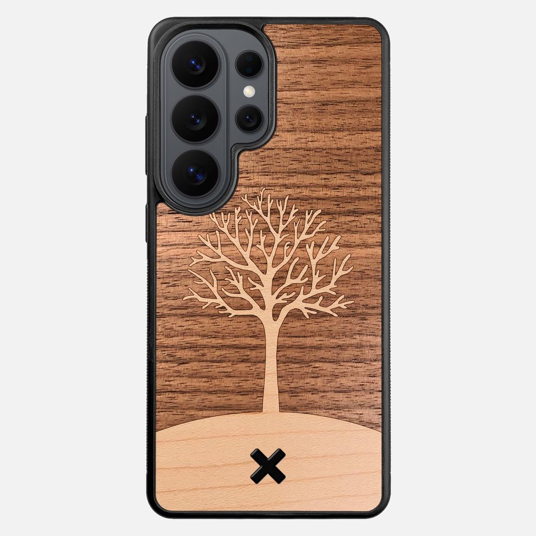 Tree of Life Case for the Samsung Galaxy S26 Ultra featuring a Maple and Walnut Wood backer with the Keyway X Mark#Phone Model_Galaxy S26 Ultra