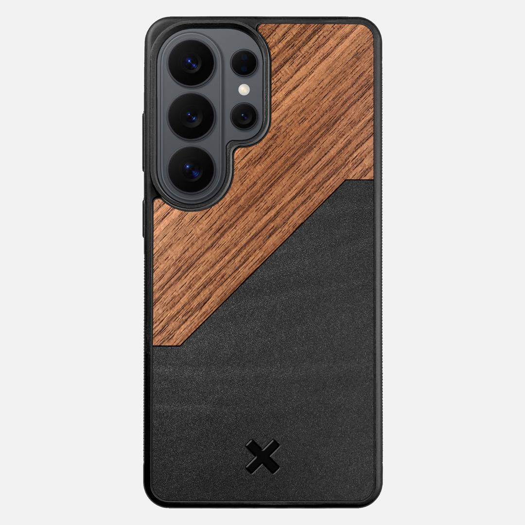 Walnut Rift Case for the Samsung Galaxy S26 featuring a Genuine Leather and Walnut Wood backer with the Keyway X Mark#Phone Model_Galaxy S26 Ultra