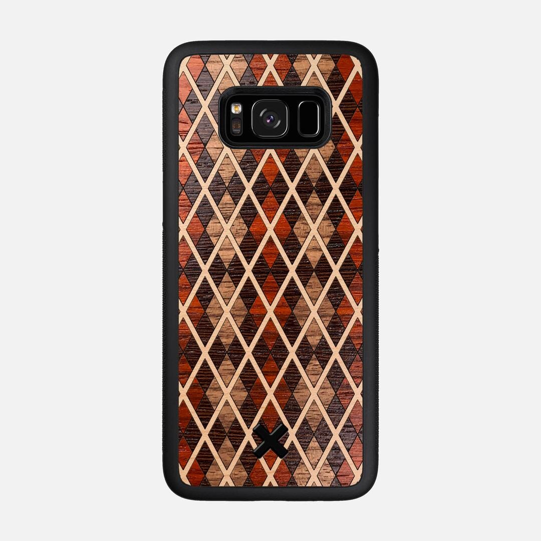 Argyle Case for the Samsung Galaxy S8 featuring a Walnut, Padauk, Wenge, and Maple Wood backer with the Keyway X Mark#Phone Model_Galaxy S8