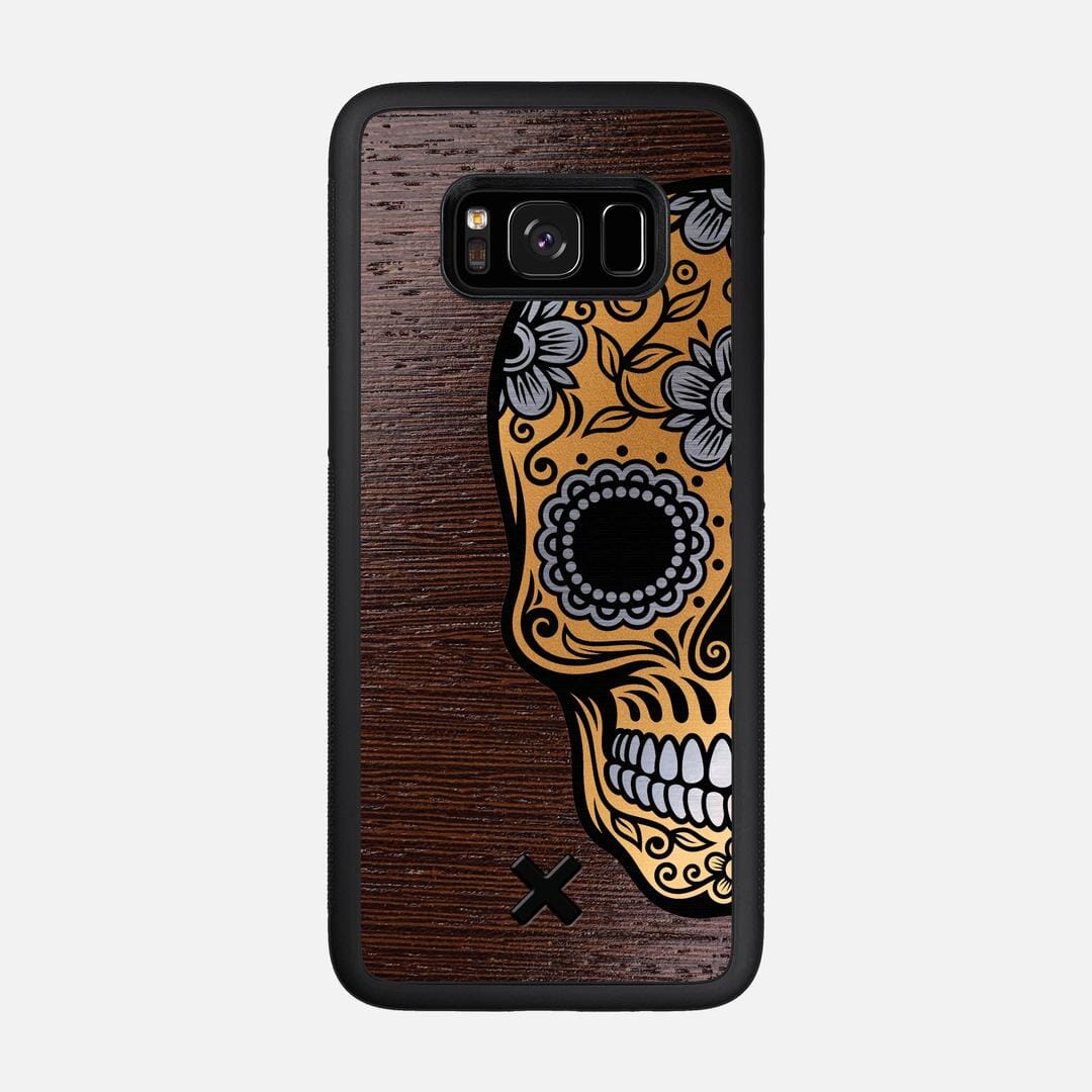 Calavera Case for the Samsung Galaxy S8 featuring an Engraved Gold and Wenge Wood backer with the Keyway X Mark#Phone Model_Galaxy S8
