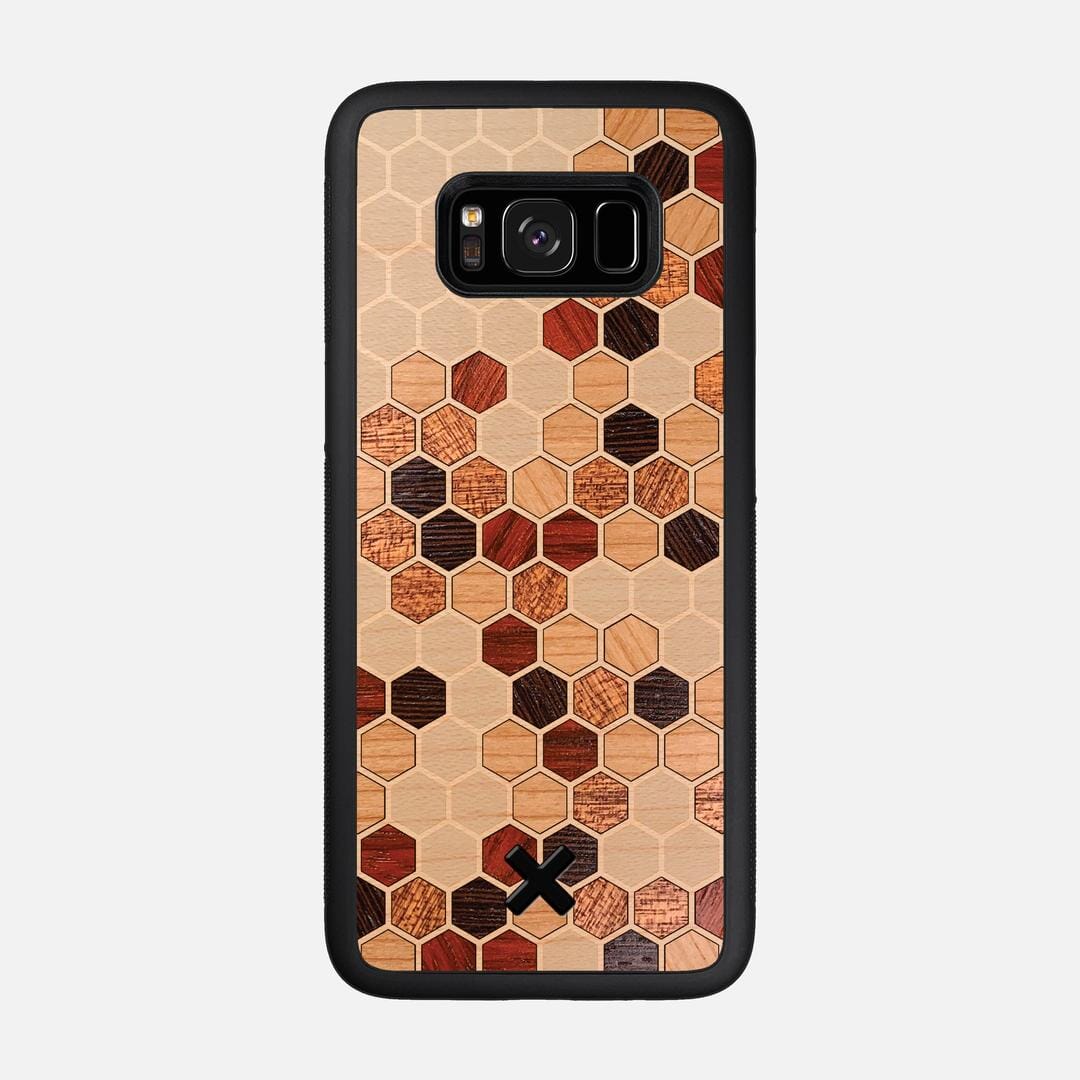 Cellular Case for the Samsung Galaxy S8 featuring a Maple, Cherry, Sapele, Padauk, and Wenge Wood backer with the Keyway X Mark#Phone Model_Galaxy S8