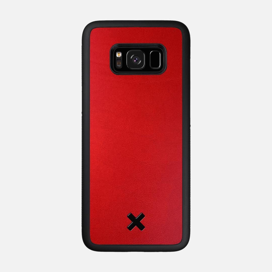 Crimson Leather Case for the Samsung Galaxy S8 featuring a Genuine Leather backer with the Keyway X Mark#Phone Model_Galaxy S8
