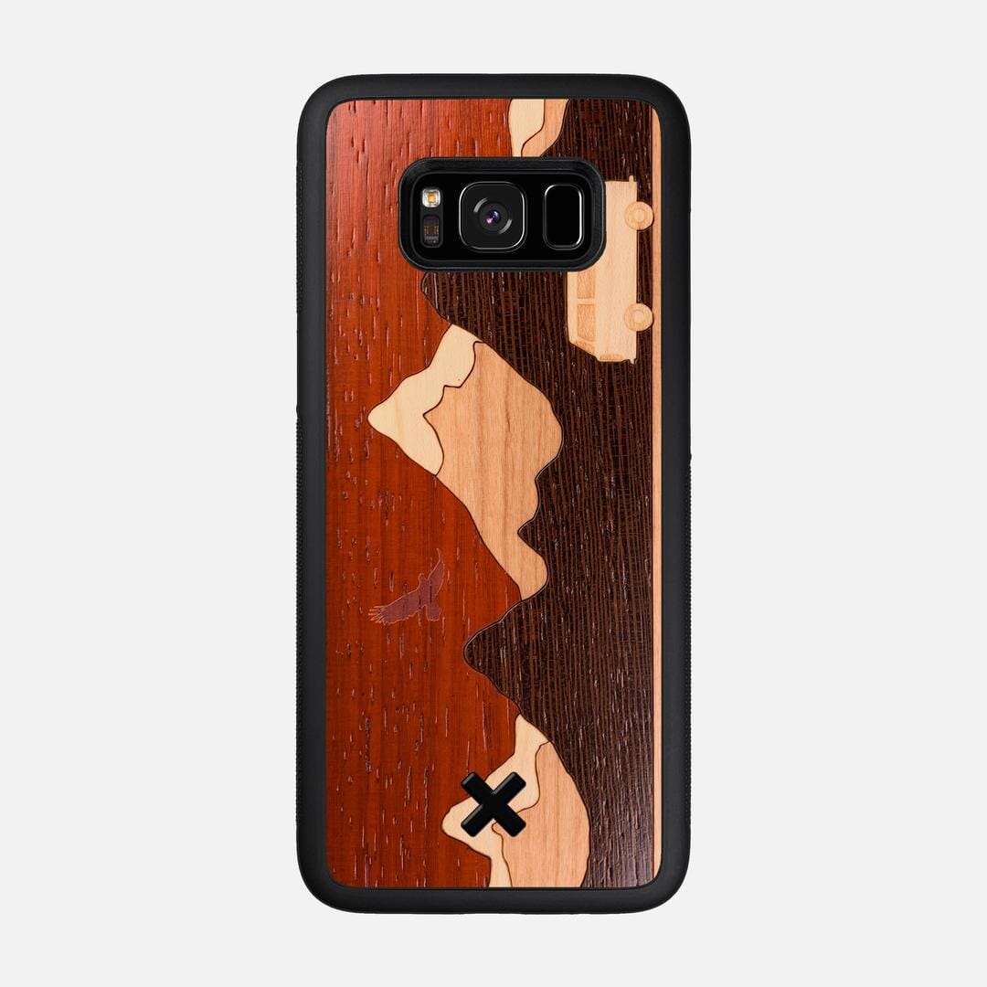 Cross Country Case for the Samsung Galaxy S8 featuring a Padauk, Maple, Cherry, and Wenge Wood backer with the Keyway X Mark#Phone Model_Galaxy S8