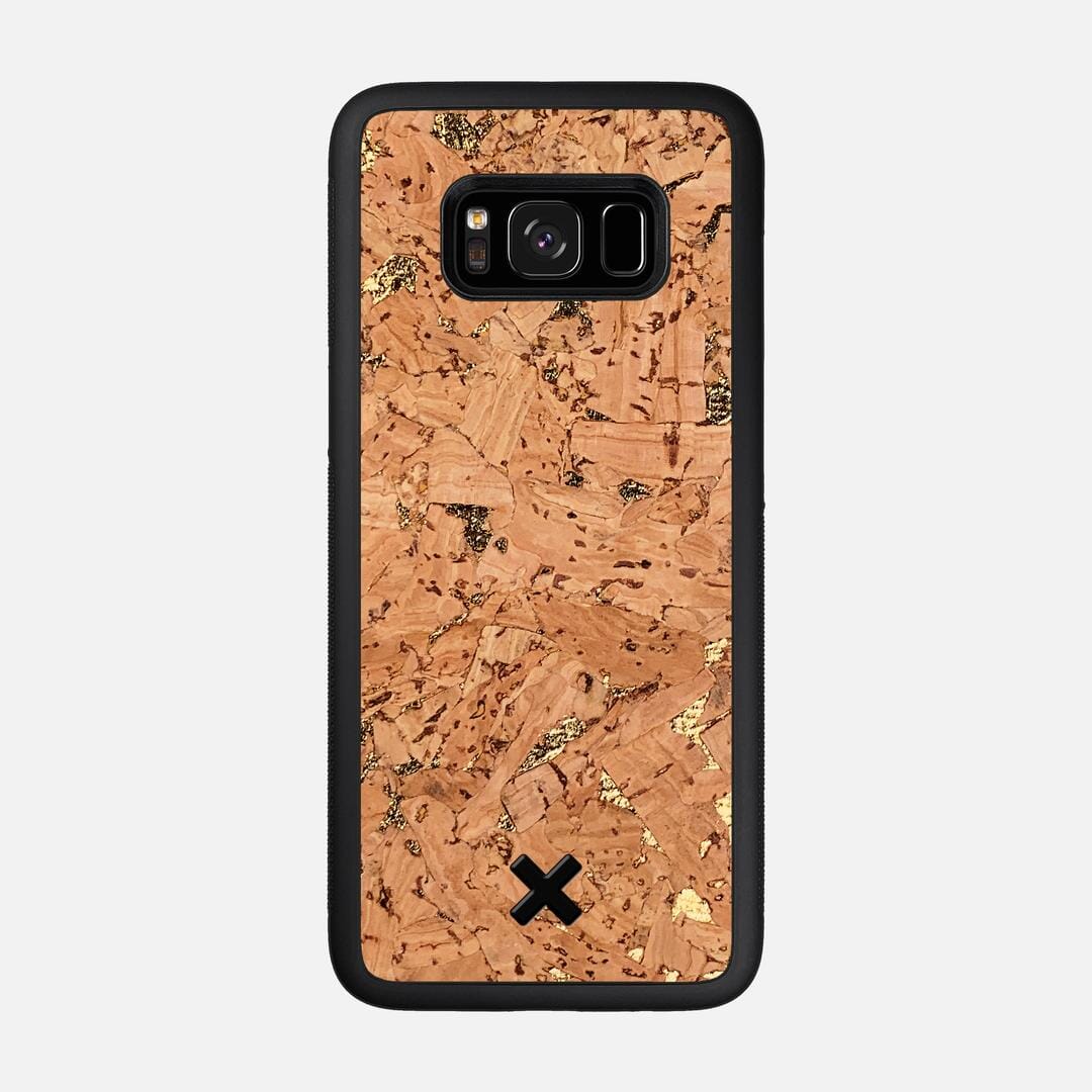 Gold Cork Case for the Samsung Galaxy S8 featuring a Genuine Cork backer with the Keyway X Mark#Phone Model_Galaxy S8