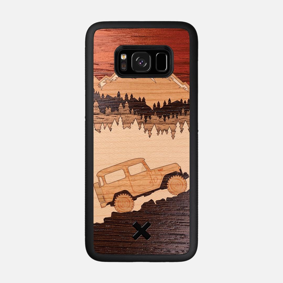 Off-Road Case for the Samsung Galaxy S8 featuring a Padauk, Cherry, Maple, and Walnut Wood backer with the Keyway X Mark#Phone Model_Galaxy S8