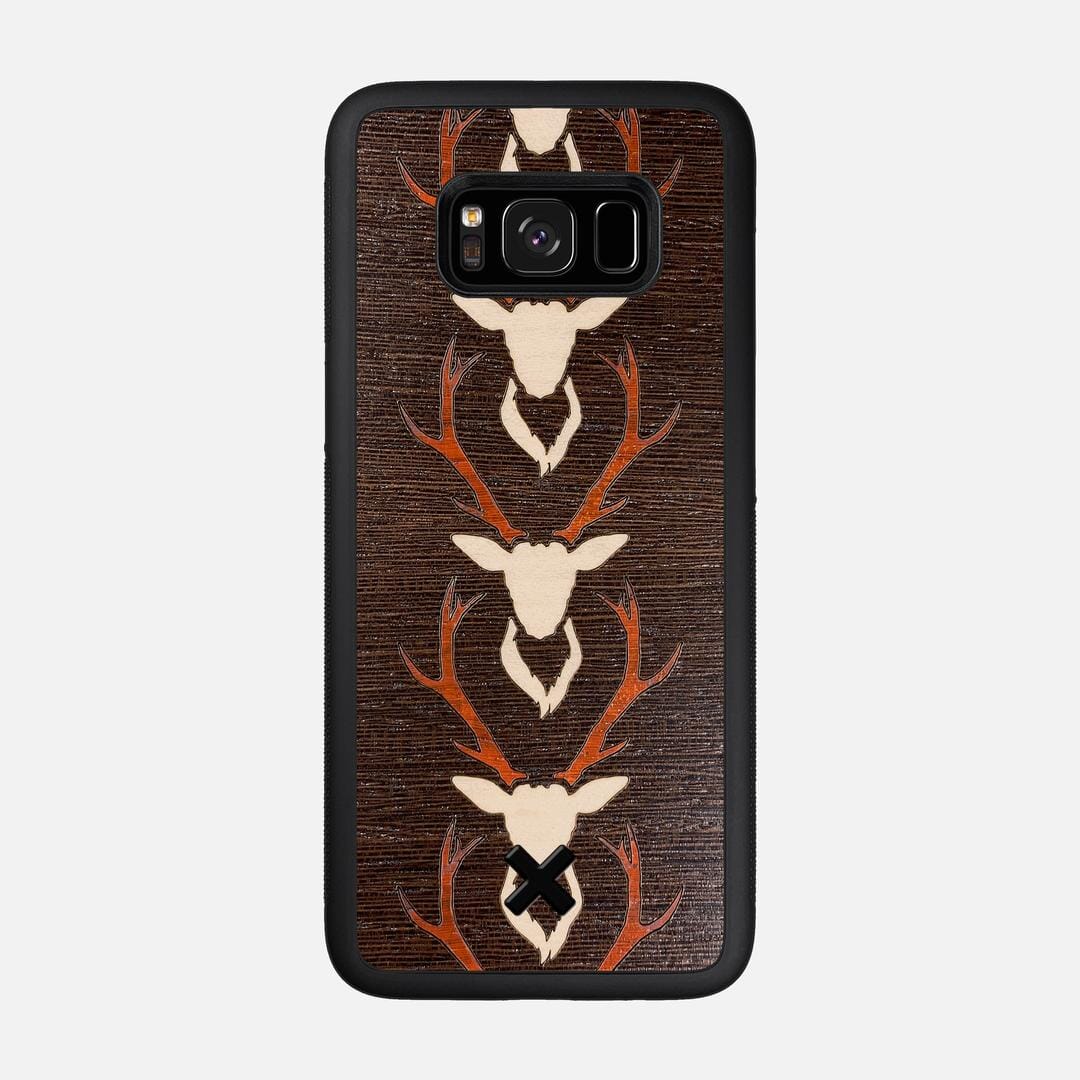 Stag Case for the Samsung Galaxy S8 featuring a Maple & Padauk Deer Inlay on a Wenge Wood backer with the Keyway X Mark#Phone Model_Galaxy S8