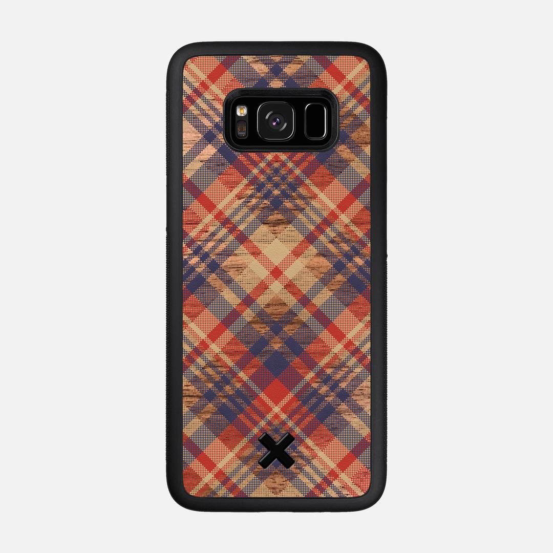 Tartan Case for the Samsung Galaxy S8 featuring a UV Printed Walnut Wood backer with the Keyway X Mark#Phone Model_Galaxy S8