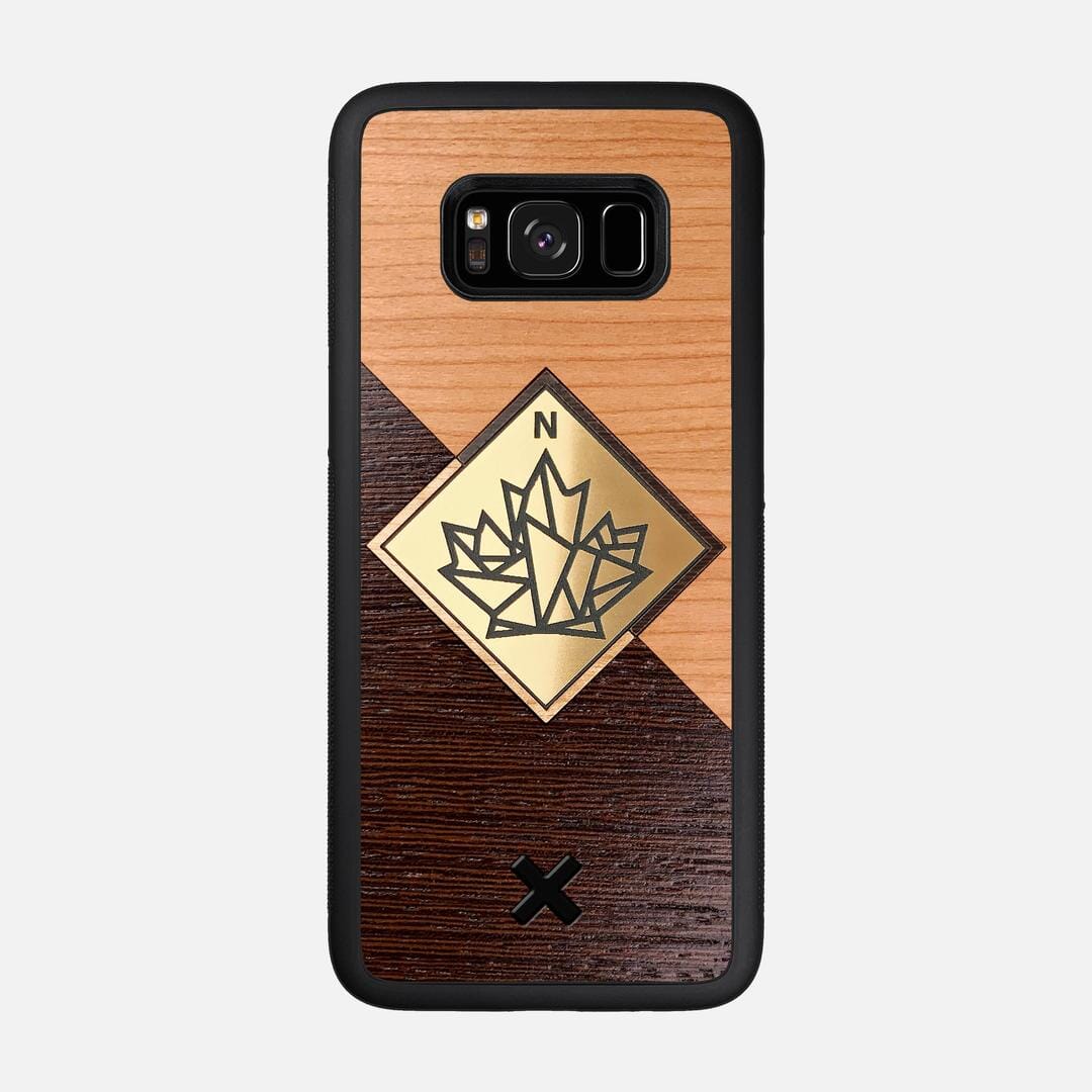 True North Case for the Samsung Galaxy S8 featuring an Engraved Gold, Cherry, and Wenge Wood backer with the Keyway X Mark#Phone Model_Galaxy S8