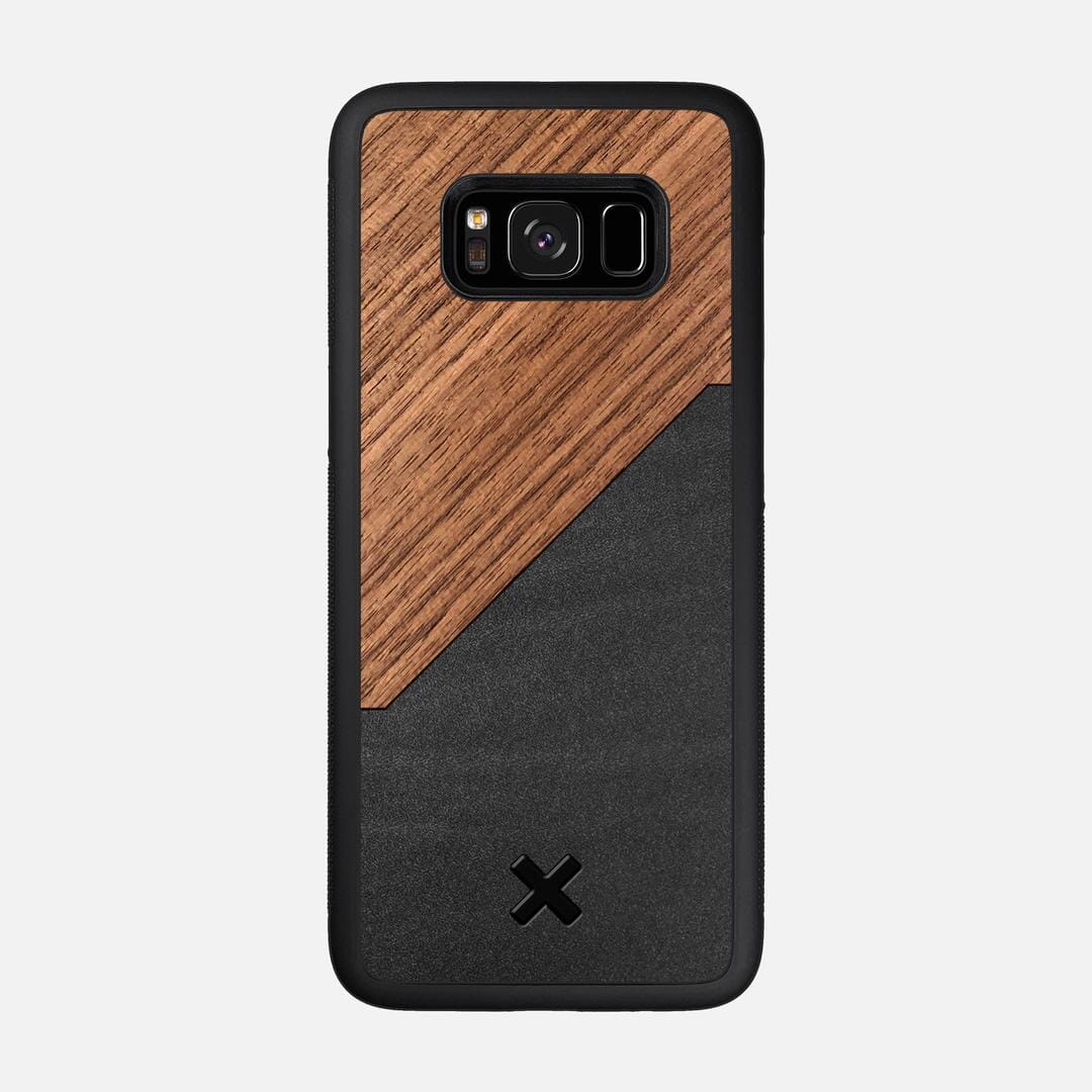 Walnut Rift Case for the Samsung Galaxy S8 featuring a Genuine Leather and Walnut Wood backer with the Keyway X Mark#Phone Model_Galaxy S8