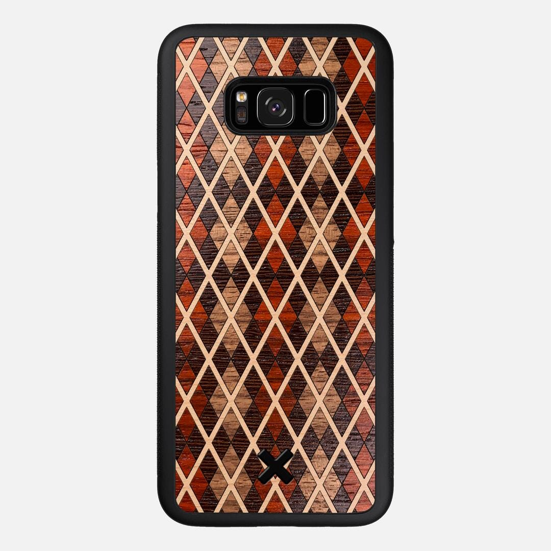 Argyle Case for the Samsung Galaxy S8 Plus featuring a Walnut, Padauk, Wenge, and Maple Wood backer with the Keyway X Mark#Phone Model_Galaxy S8 Plus