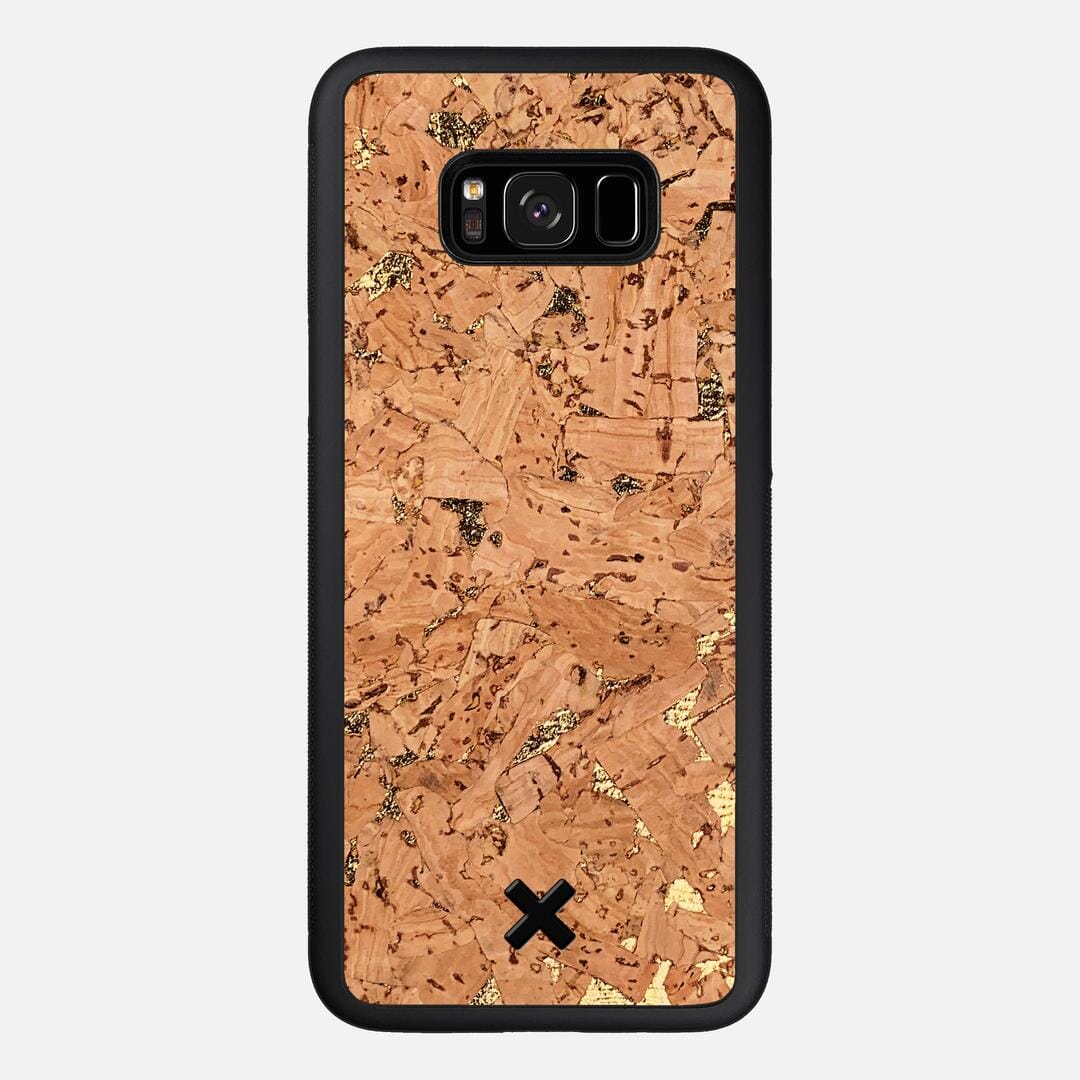 Gold Cork Case for the Samsung Galaxy S8 Plus featuring a Genuine Cork backer with the Keyway X Mark#Phone Model_Galaxy S8 Plus