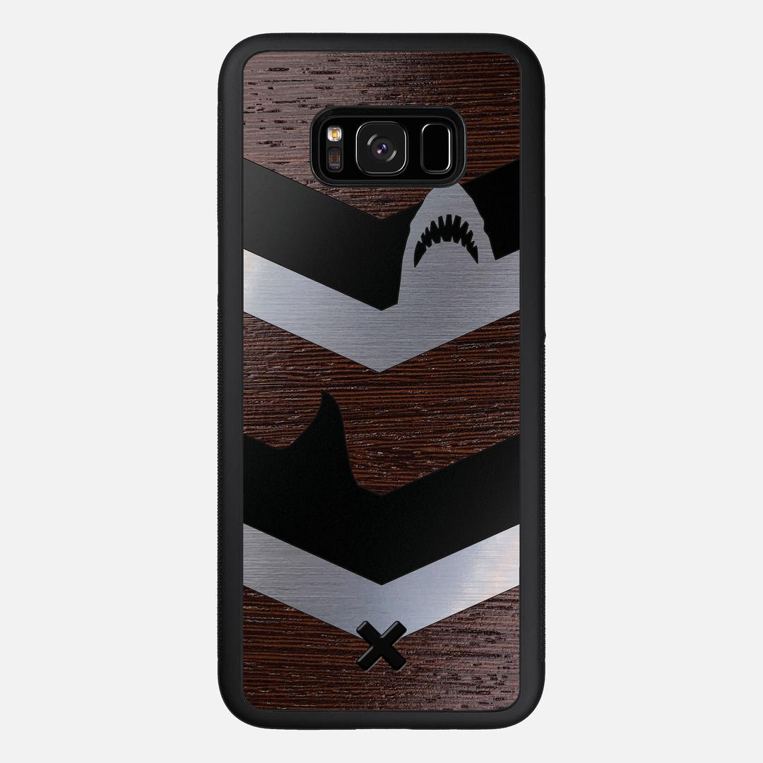 Shark Chevron Case for the Samsung Galaxy S8 Plus featuring an Engraved Silver and Wenge Wood backer with the Keyway X Mark#Phone Model_Galaxy S8 Plus
