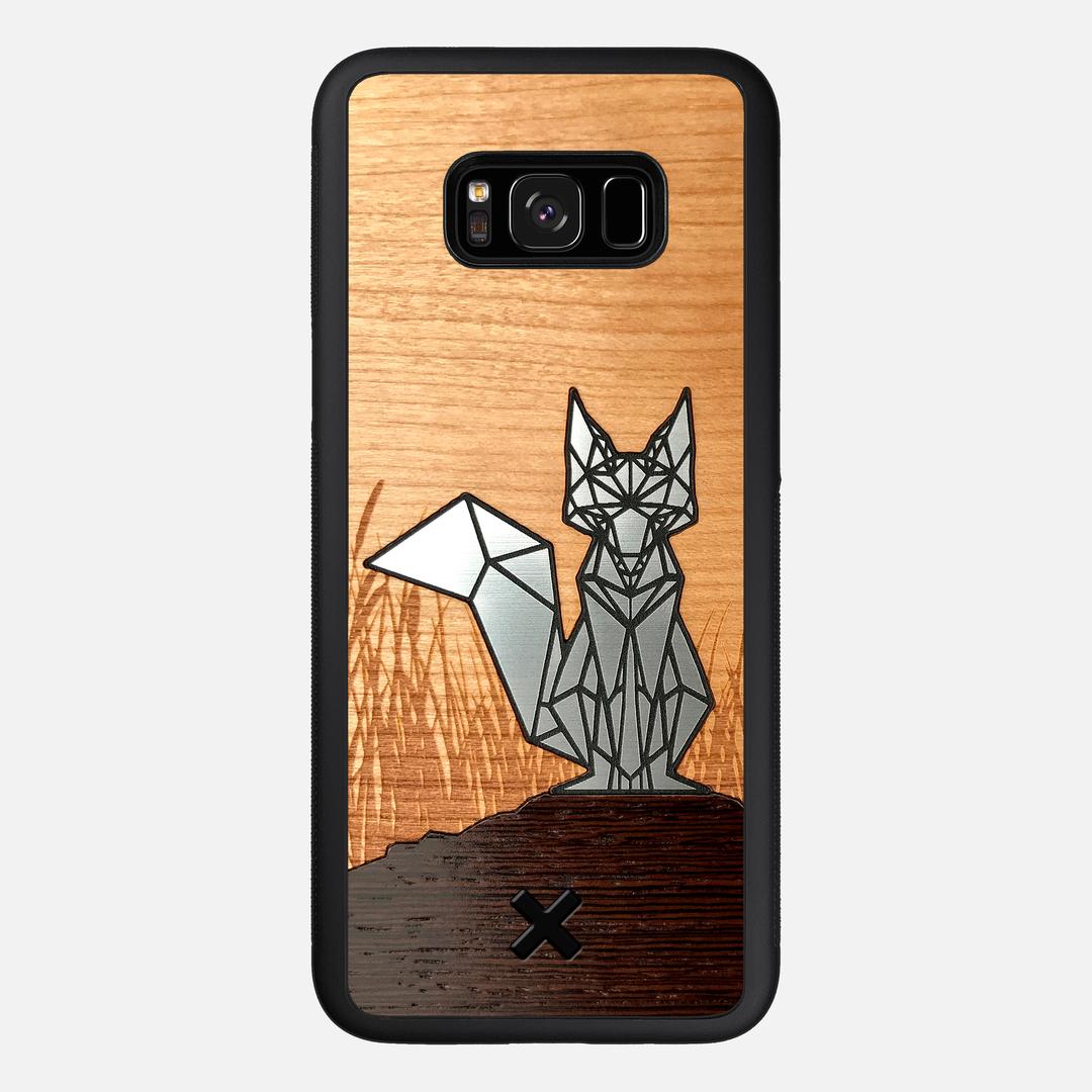 Silver Fox Case for the Samsung Galaxy S8 Plus featuring an Engraved Silver, Cherry, and Wenge Wood backer with the Keyway X Mark#Phone Model_Galaxy S8 Plus