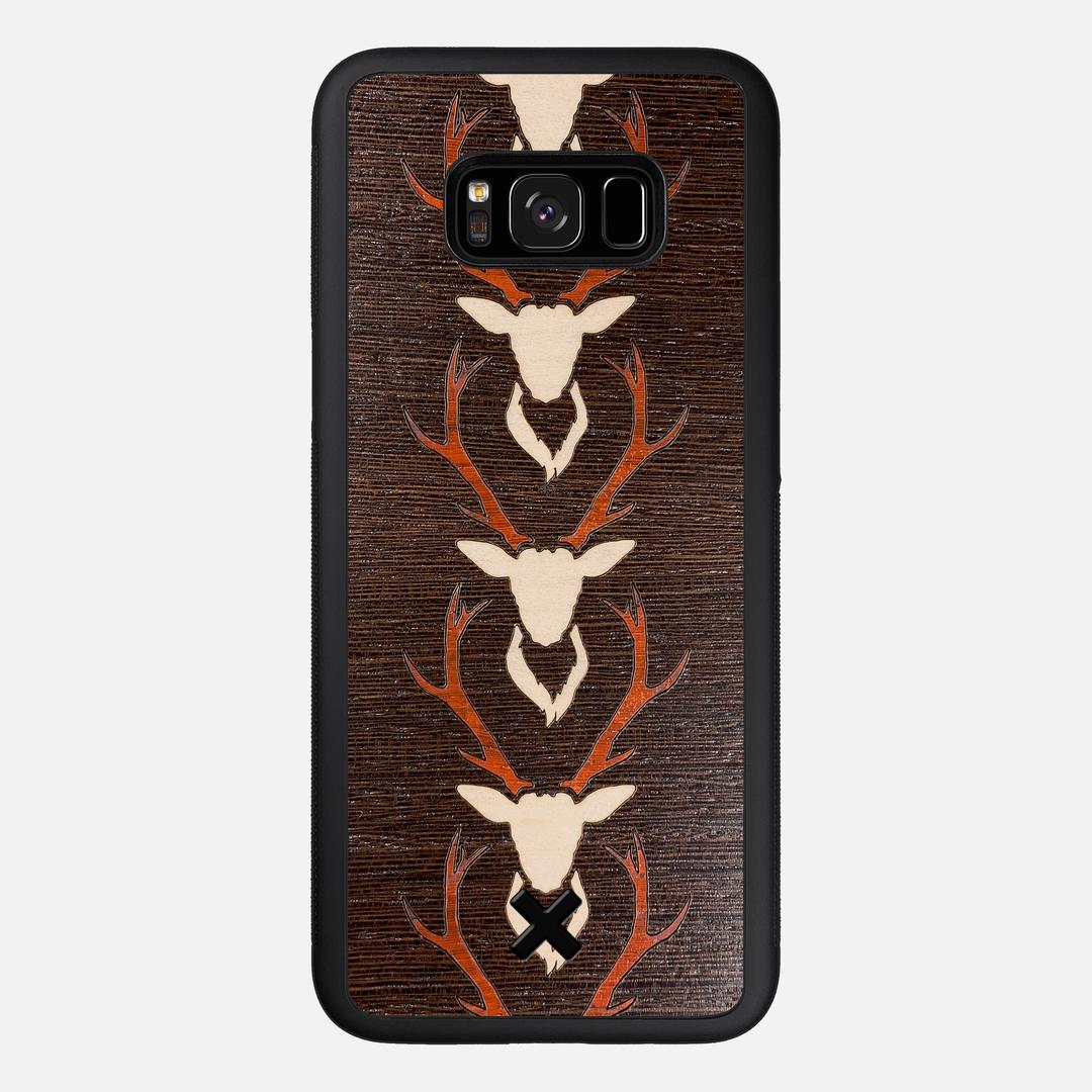 Stag Case for the Samsung Galaxy S8 Plus featuring a Maple & Padauk Deer Inlay on a Wenge Wood backer with the Keyway X Mark#Phone Model_Galaxy S8 Plus
