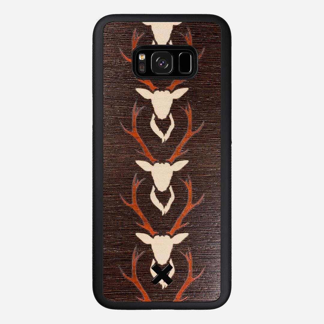 Stag Case for the Samsung Galaxy S8 Plus featuring a Maple & Padauk Deer Inlay on a Wenge Wood backer with the Keyway X Mark#Phone Model_Galaxy S8 Plus