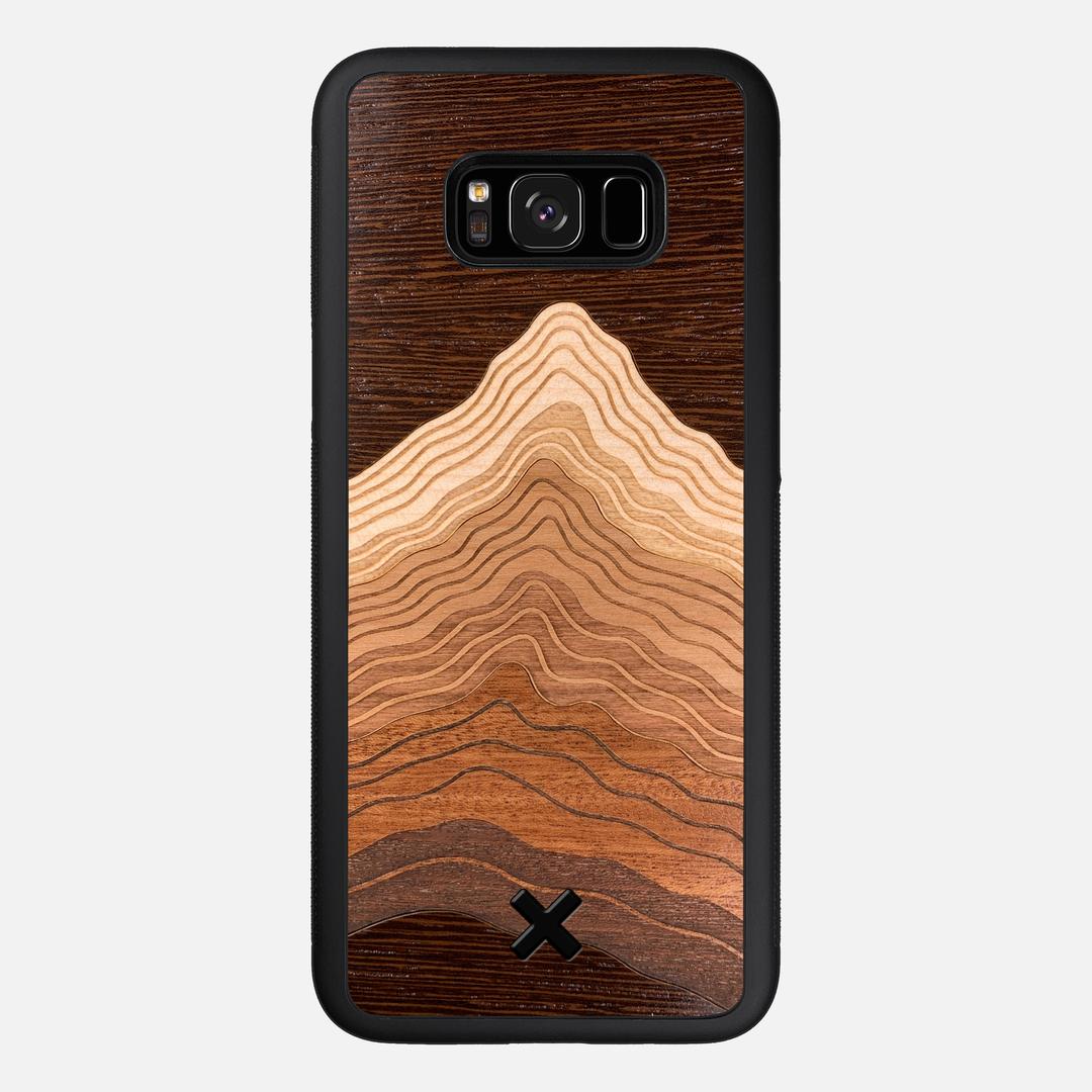 Summit Case for the Samsung Galaxy S8 Plus featuring a mountain of Wenge, Maple, Cherry, and Sapele Wood backer with the Keyway X Mark#Phone Model_Galaxy S8 Plus