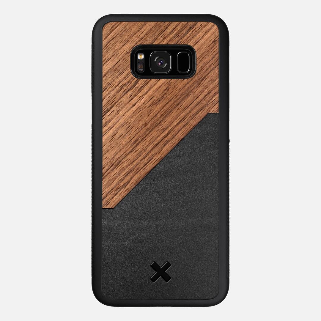Walnut Rift Case for the Samsung Galaxy S8 Plus featuring a Genuine Leather and Walnut Wood backer with the Keyway X Mark#Phone Model_Galaxy S8 Plus