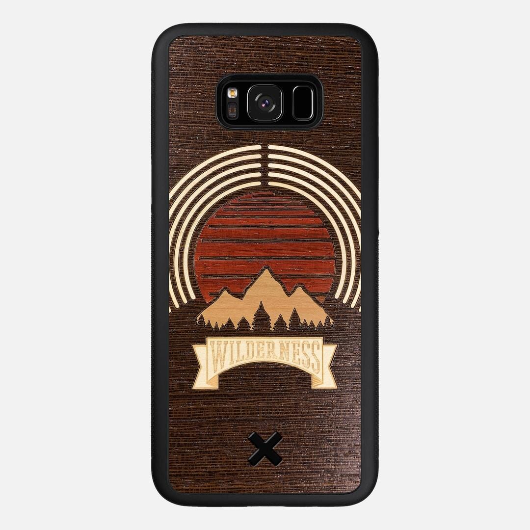 Wilderness Case for the Samsung Galaxy S8 Plus featuring a Maple, Padauk, and Cherry Sunset inlay on a Wenge Wood backer with the Keyway X Mark#Phone Model_Galaxy S8 Plus