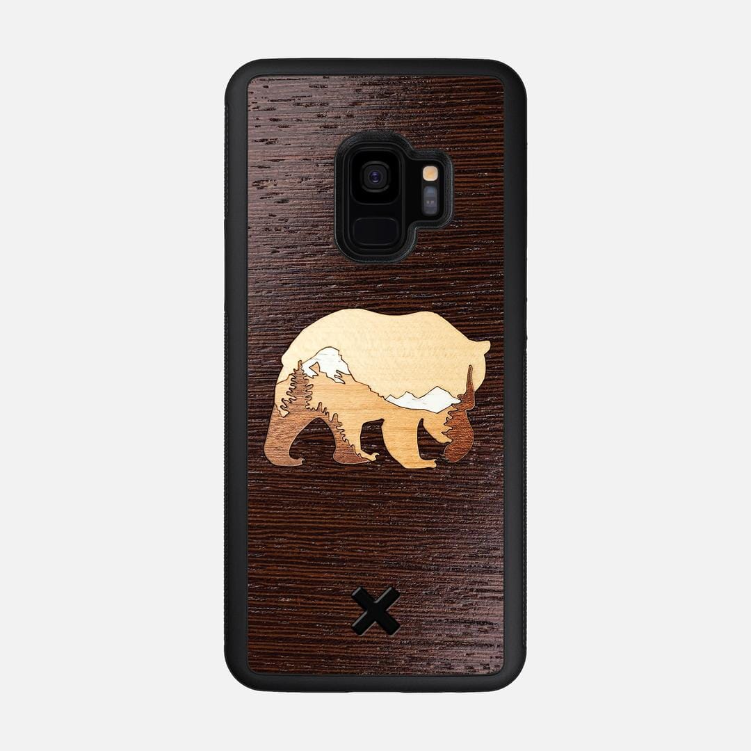 Bear Mountain Case for the Samsung Galaxy S9 featuring a Wenge, Maple, Cherry, and Sapele Wood backer with the Keyway X Mark#Phone Model_Galaxy S9