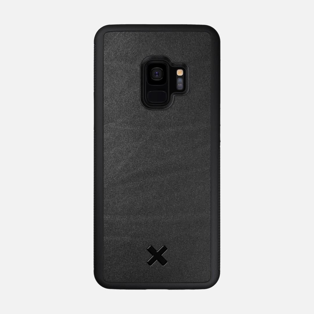 Charcoal Leather Case for the Samsung Galaxy S9 featuring a Genuine Leather backer with the Keyway X Mark#Phone Model_Galaxy S9