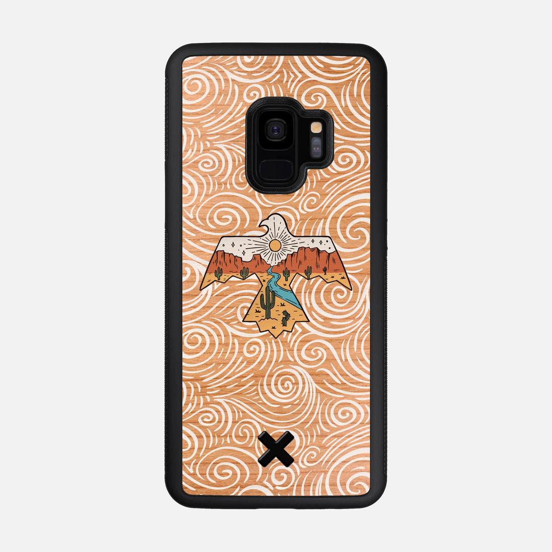 Eagle Case for the Samsung Galaxy S9 featuring a UV Printed Cherry Wood backer with the Keyway X Mark#Phone Model_Galaxy S9