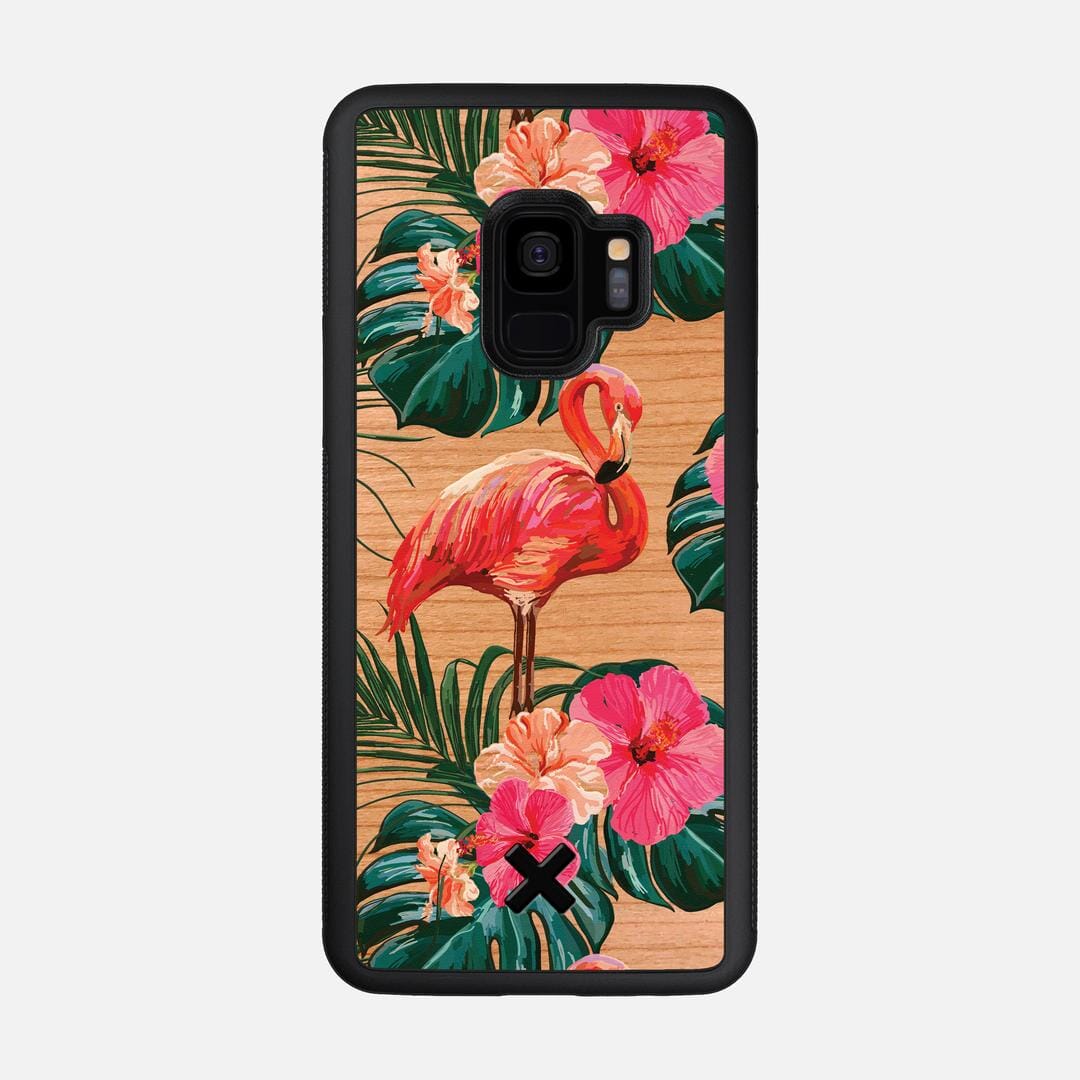 Flamingo Case for the Samsung Galaxy S9 featuring a UV Printed Cherry Wood backer with the Keyway X Mark#Phone Model_Galaxy S9