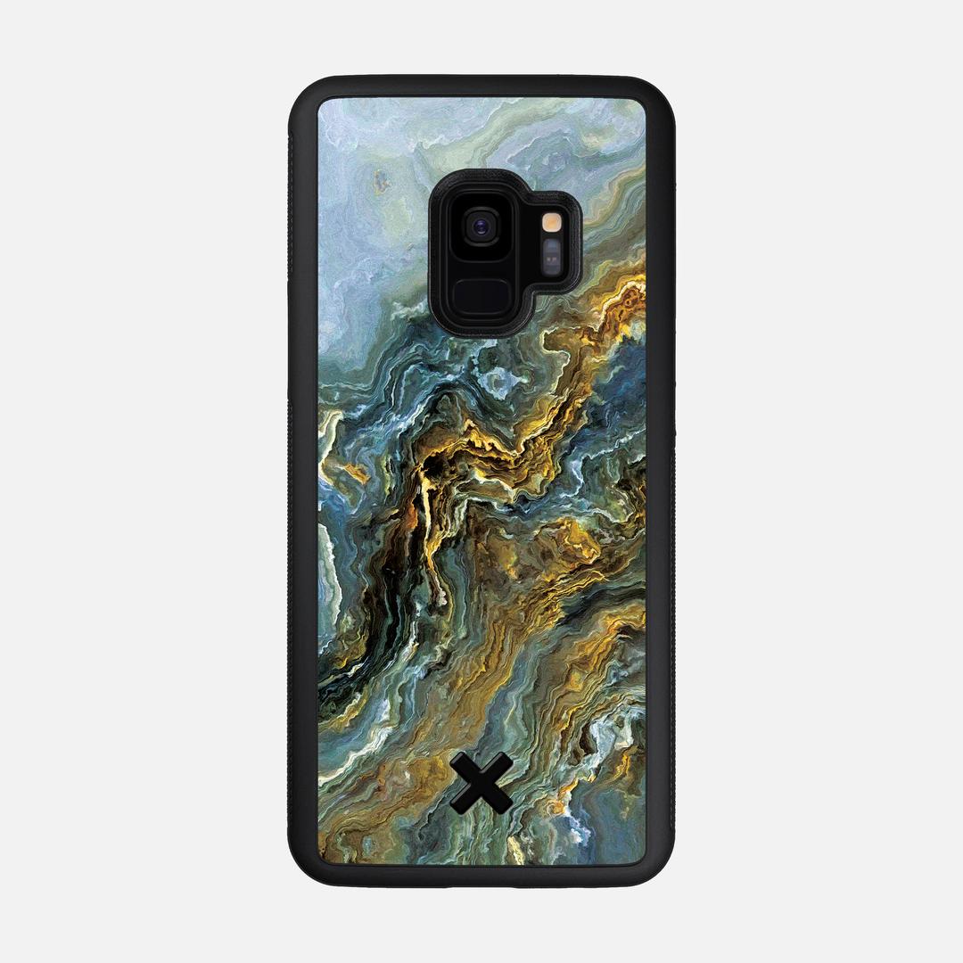 Indigo Case for the Samsung Galaxy S9 featuring a UV Printed Wenge Wood backer with the Keyway X Mark#Phone Model_Galaxy S9