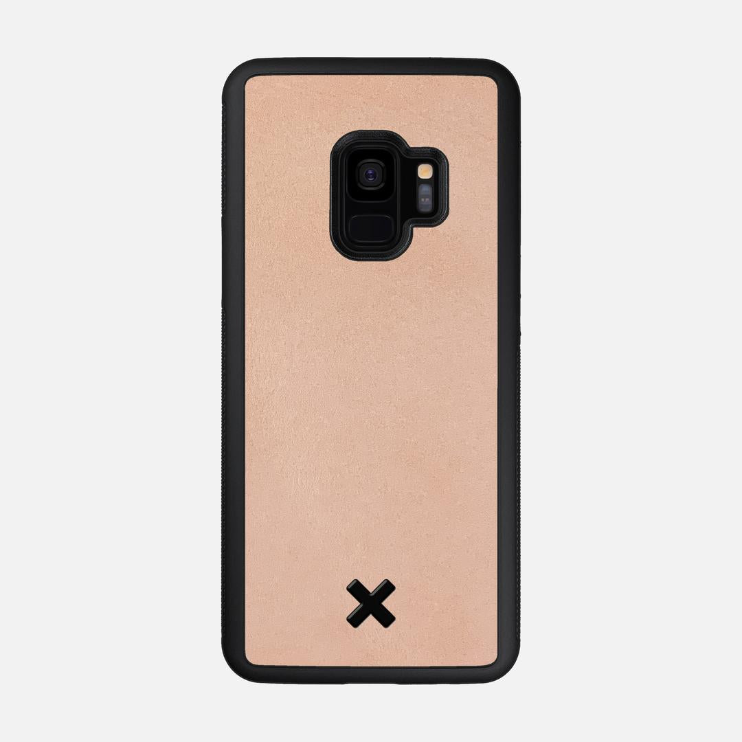 Natural Leather Case for the Samsung Galaxy S9 featuring a Genuine Leather backer with the Keyway X Mark#Phone Model_Galaxy S9