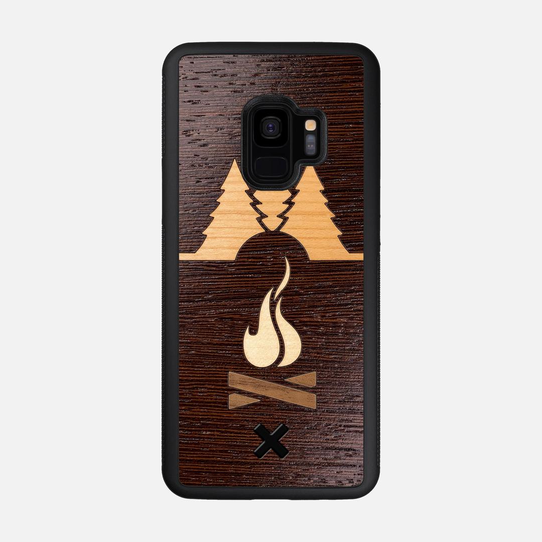 Nomad Case for the Samsung Galaxy S9 featuring a Wenge, Cherry, Maple, and Walnut Wood backer with the Keyway X Mark#Phone Model_Galaxy S9