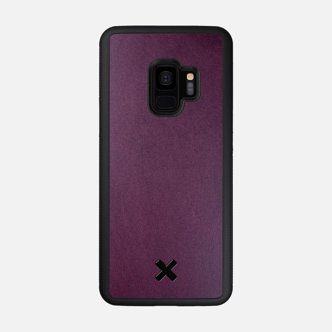 Plum Leather Case for the Samsung Galaxy S9 featuring a Genuine Leather backer with the Keyway X Mark#Phone Model_Galaxy S9