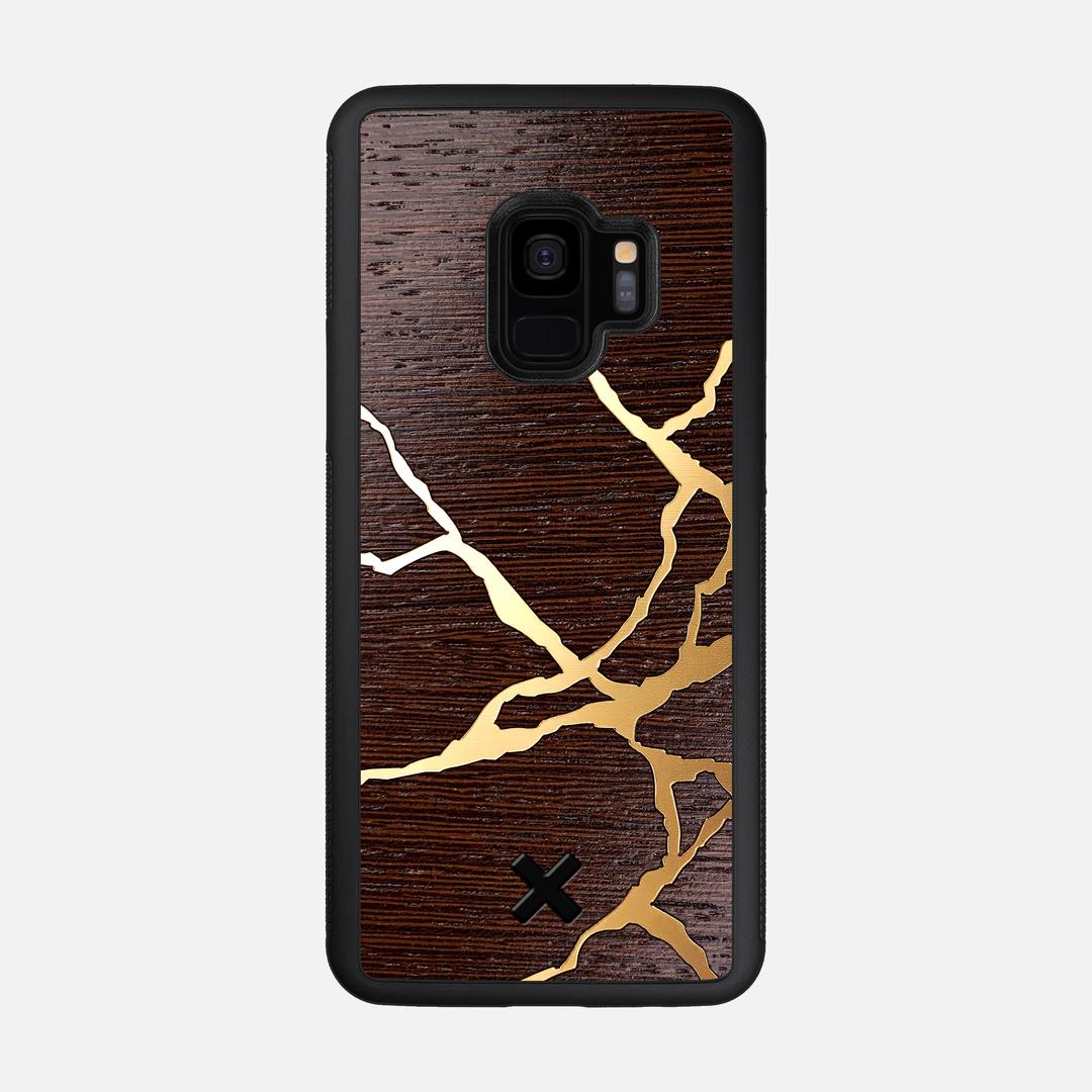 Restore Case for the Samsung Galaxy S9 featuring a Gold and Wenge Wood backer with the Keyway X Mark#Phone Model_Galaxy S9