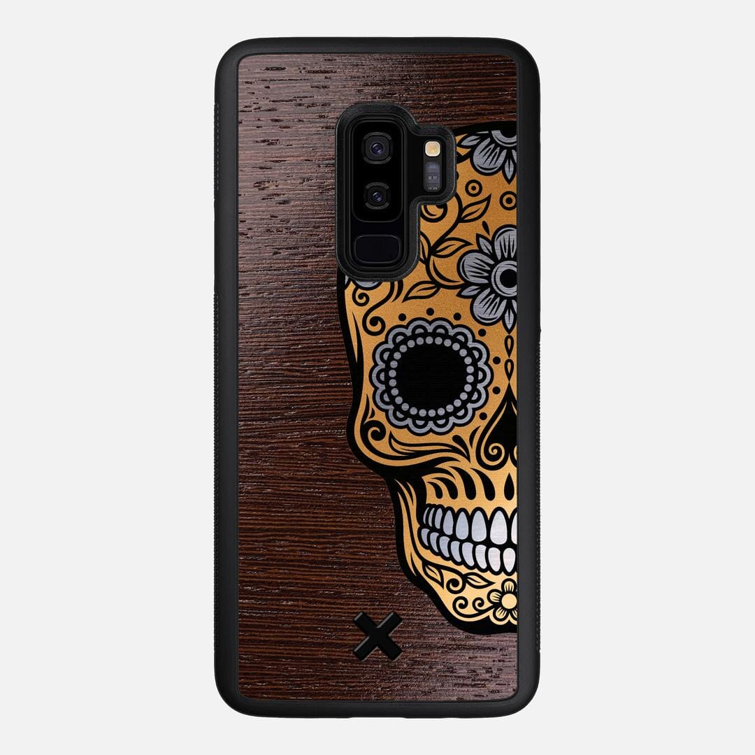 Calavera Case for the Samsung Galaxy S9 Plus featuring an Engraved Gold and Wenge Wood backer with the Keyway X Mark#Phone Model_Galaxy S9 Plus