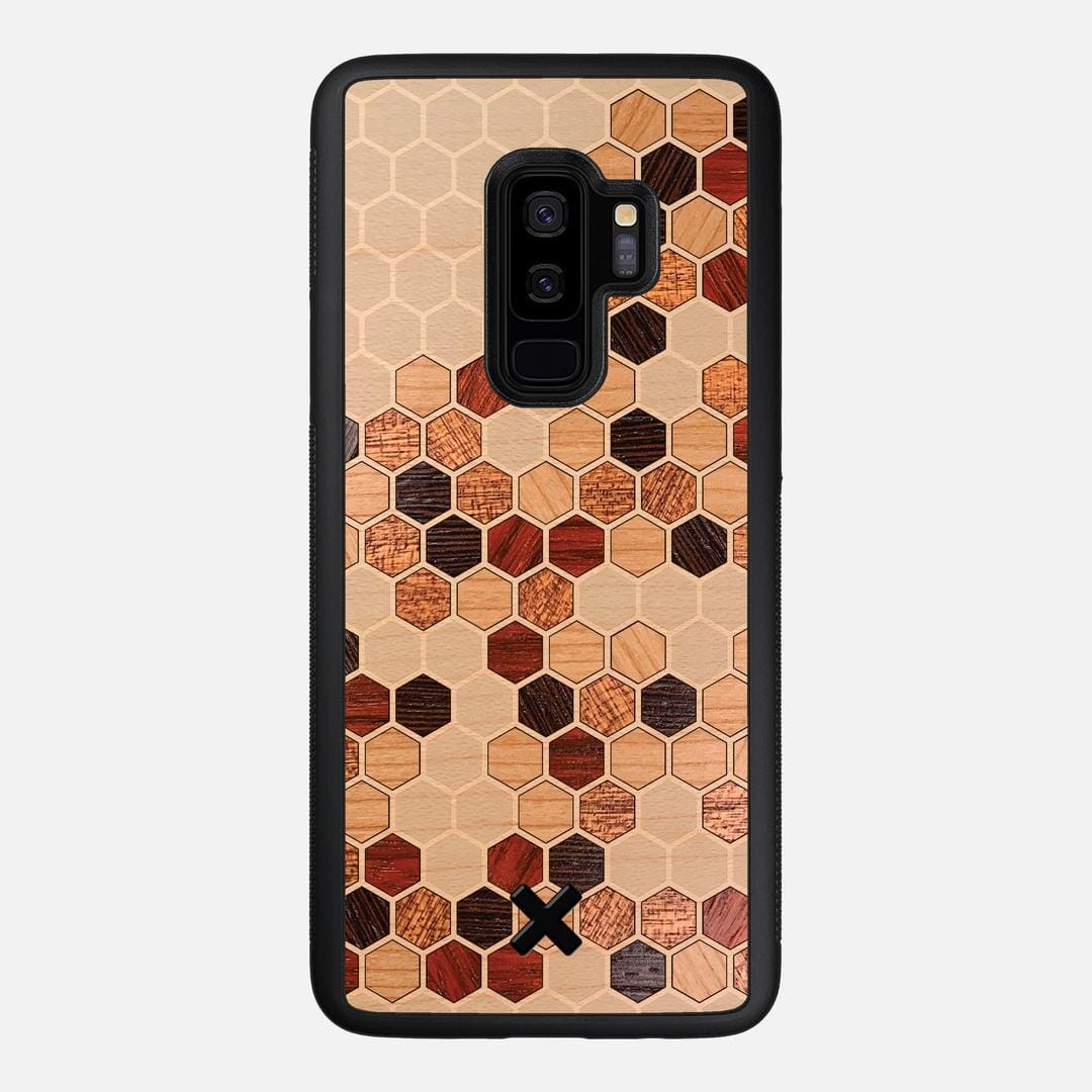 Cellular Case for the Samsung Galaxy S9 Plus featuring a Maple, Cherry, Sapele, Padauk, and Wenge Wood backer with the Keyway X Mark#Phone Model_Galaxy S9 Plus