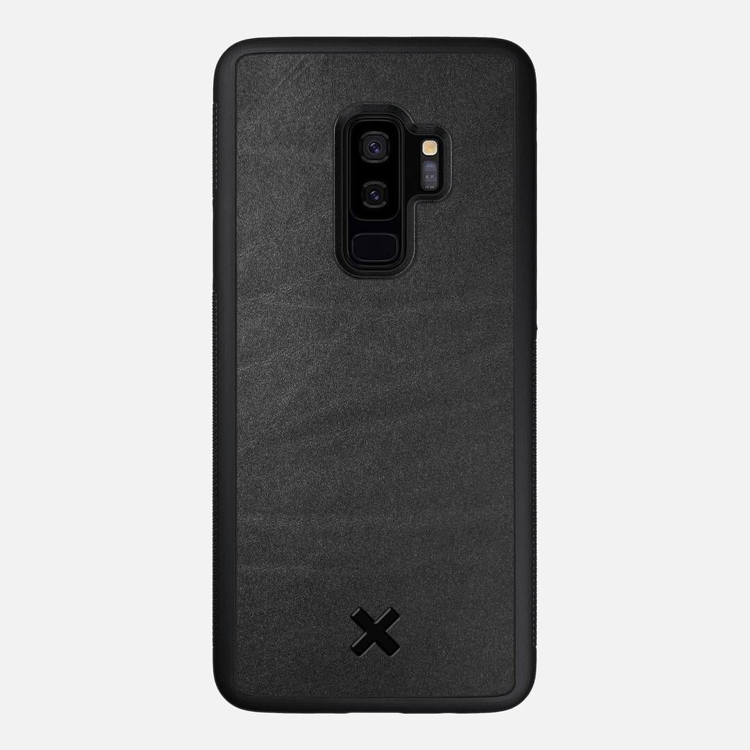 Charcoal Leather Case for the Samsung Galaxy S9 Plus featuring a Genuine Leather backer with the Keyway X Mark#Phone Model_Galaxy S9 Plus
