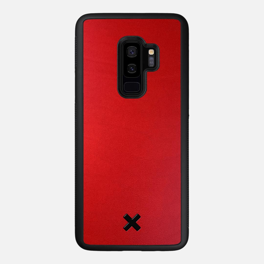Crimson Leather Case for the Samsung Galaxy S9 Plus featuring a Genuine Leather backer with the Keyway X Mark#Phone Model_Galaxy S9 Plus